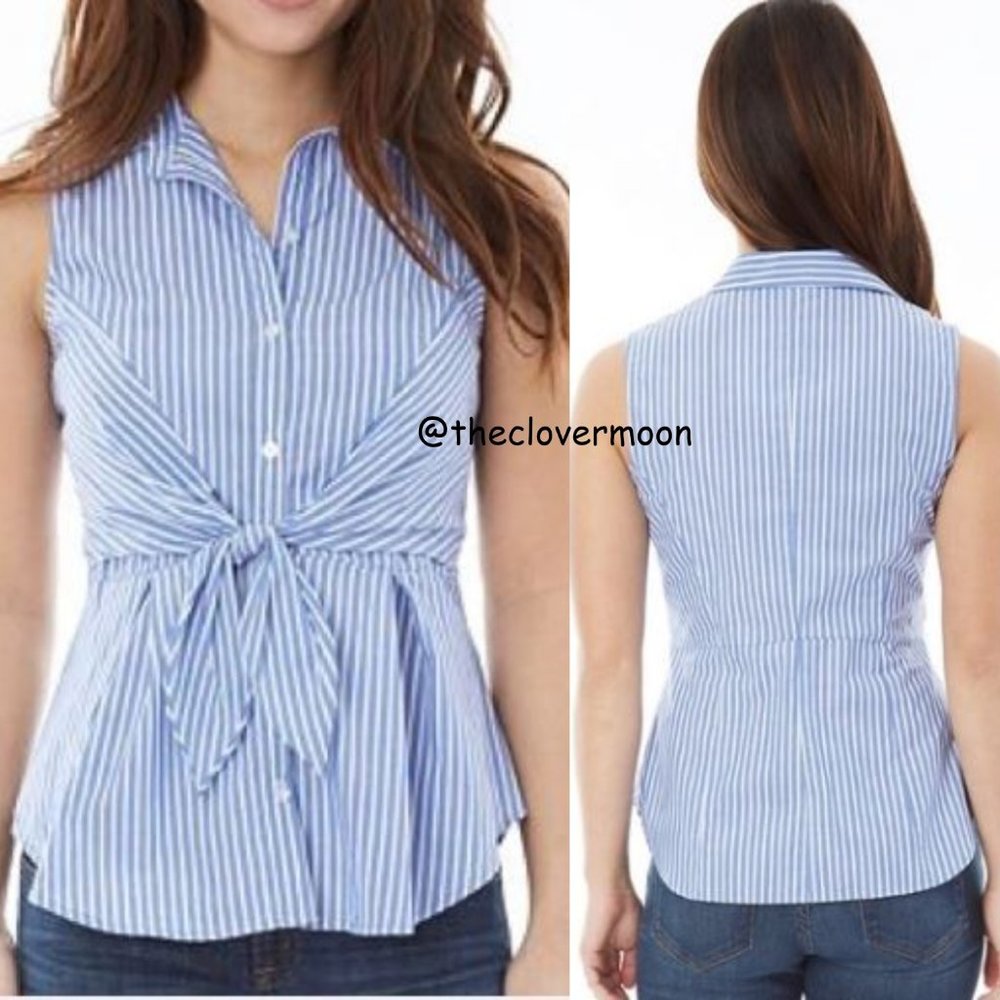Sleeveless Strip Summer Tie Top